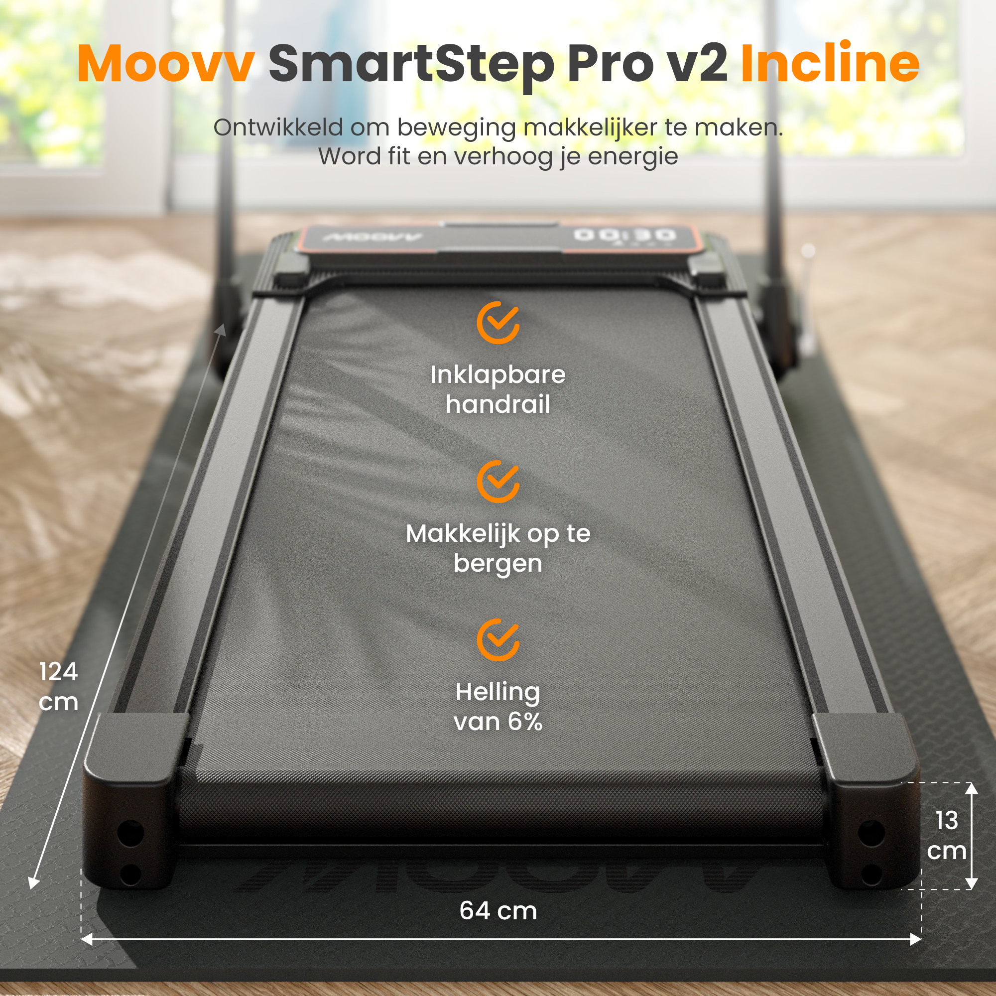 Moovv SmartStep Pro v2 Incline - Loopband met Helling - Inklapbaar