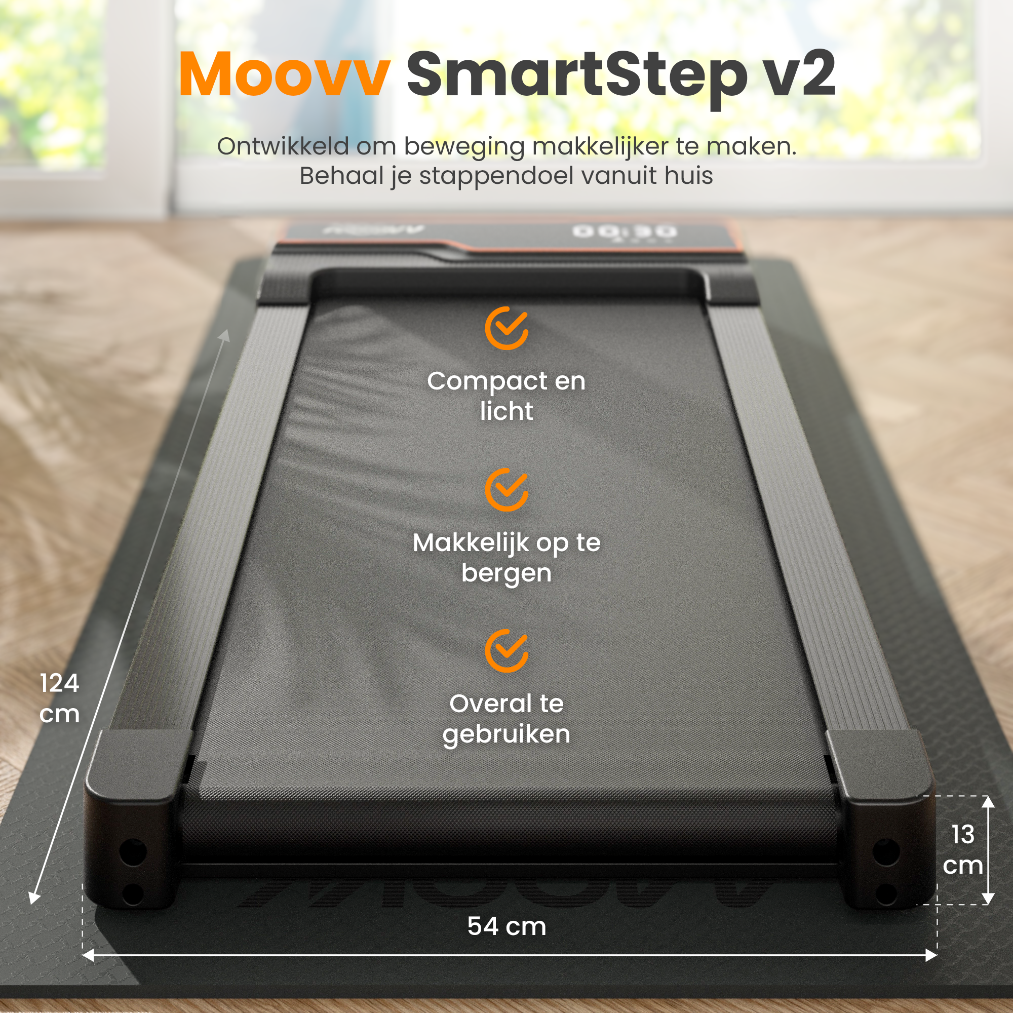 Moovv SmartStep v2 - Loopband voor Thuis - Walking Pad - Wandelband