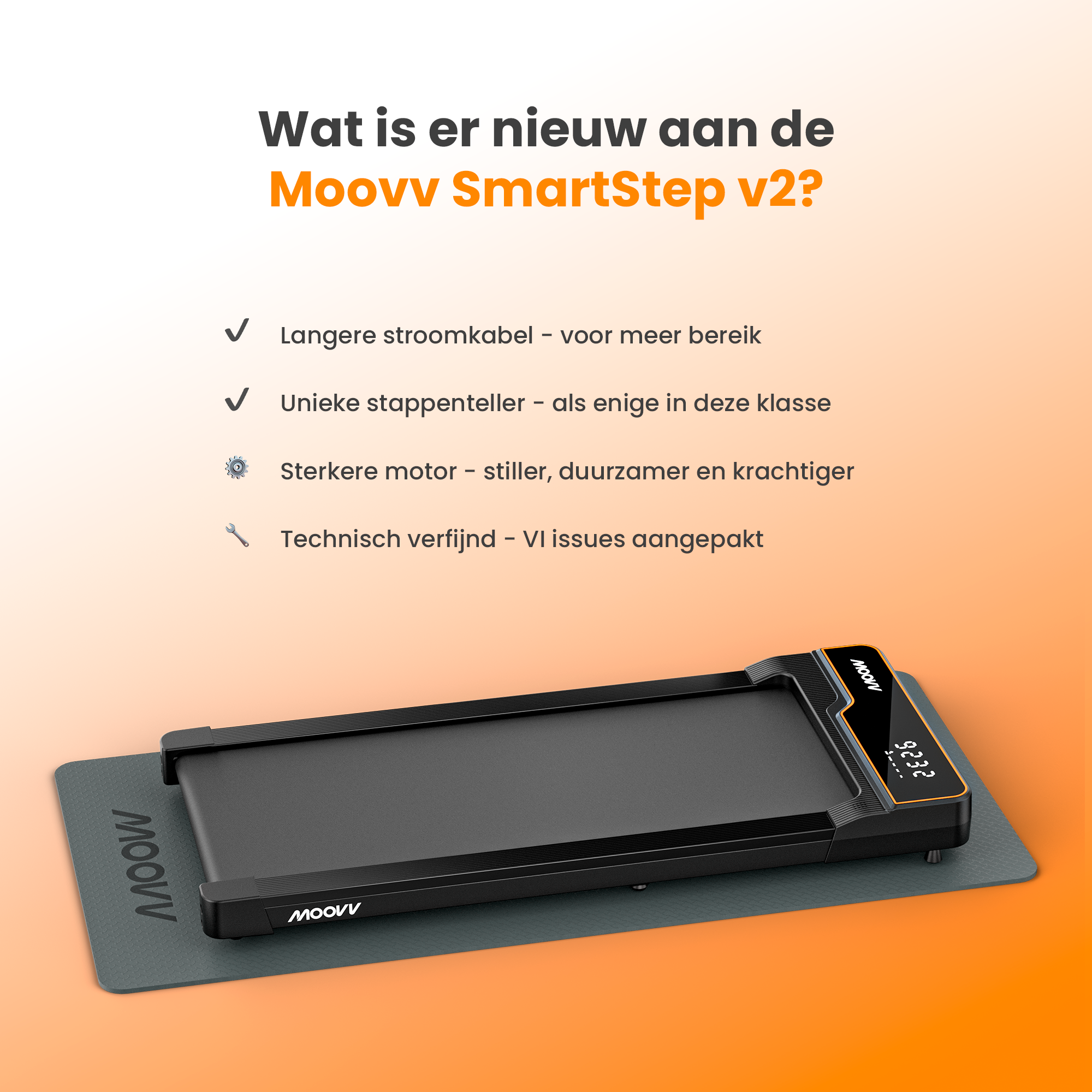 Moovv SmartStep v2 - Loopband Walking Pad 1-6km/u